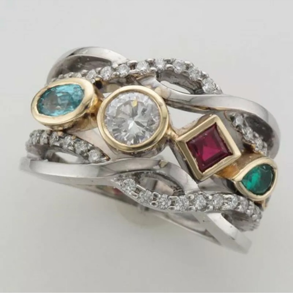 Silver Rings for Women Gorgeous Cubic Zirconia Anniversary Jewelry - Picture 1 of 1